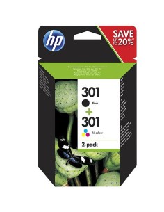 CARTUCHO HP N9J72AE N301 PACK  NEGRO + TRICOLOR PN:...