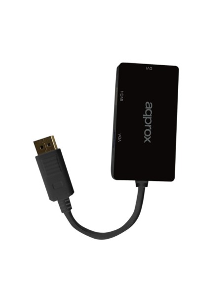 ADAPT. DISPLAY PORT A HDMI-DVI VGA 2K 4K Y VGA 1080P NEGRO PN: APPC37 EAN: 8435099522935   