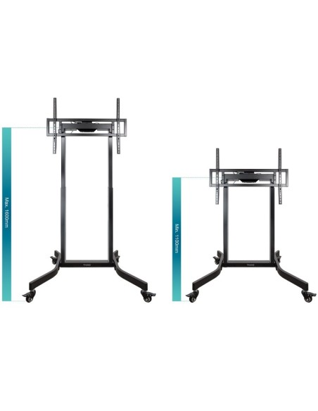 SOPORTE SUELO VESA 55-100" TOO Q "LUX" CON RUEDAS ELECTRICO PN: FSM02-B EAN: 8433281013698   